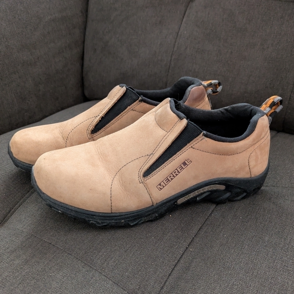 Merrell Kids Brown Slip-On Loafers Shoes Size 6 Jungle Moccasin